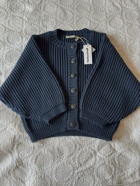New Misha & Puff Adult Fisherman cardigan in Moonlight (navy), XS/S